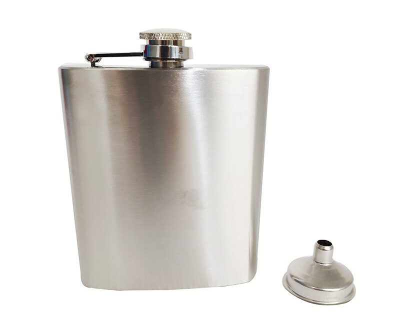 12oz Stainless Steel Whiskey Alcohol Pocket Flask with Portable Funnel 7''*3.7''