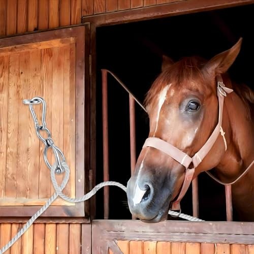 SHUESS 2 Pack Horse Tie Ring, Blocker Tie Ring for Horses, Horse Tack and