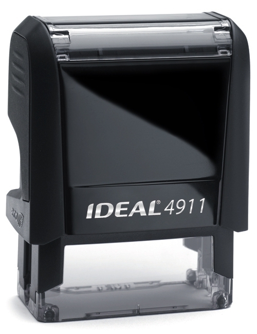 FOR DEPOSIT ONLY text with Account Line, IDEAL 4911 Self-inking Stamp, BLACK INK