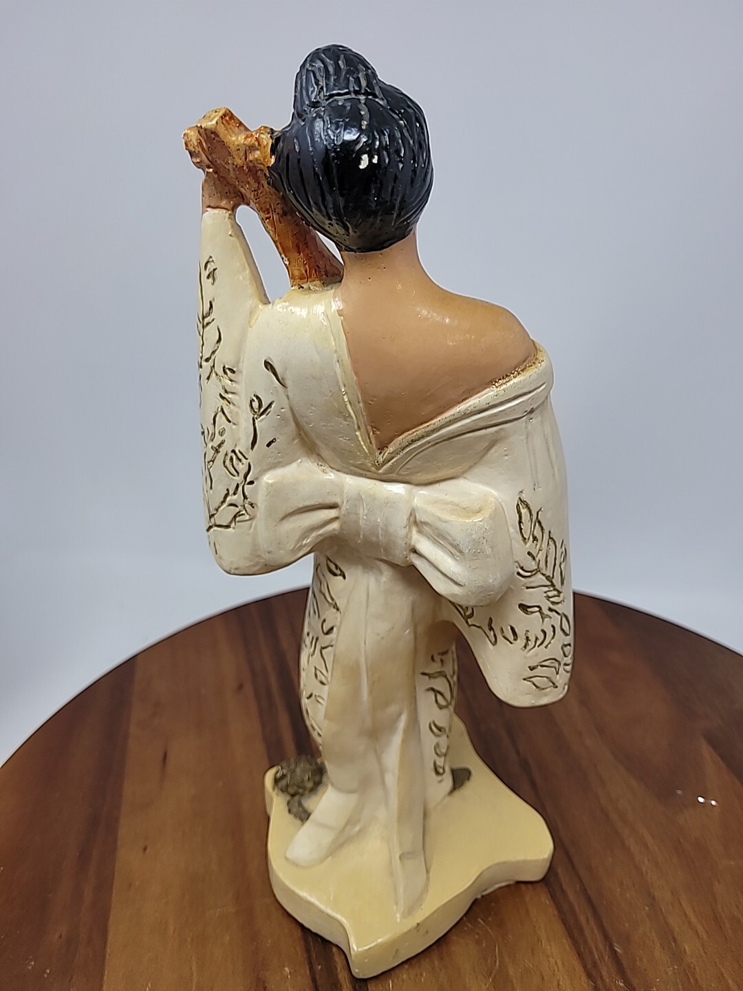 Japanese Asian Chalkware Vintage Two Figurines 12"