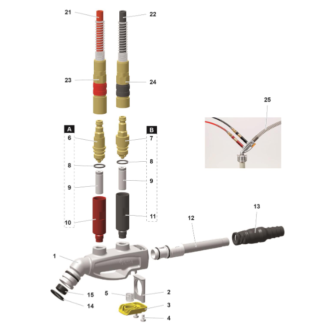10 Pcs Hi-Q Hose Connector 1014806 for Gema Powder Injector pump OptiFlow IG07