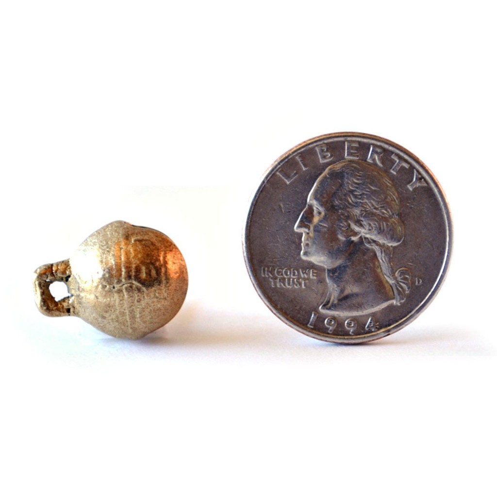 TIBETAN BRASS BELLS LOT of 20 14mm Bead Craft Temple Herding Tiny Metal Ethnic