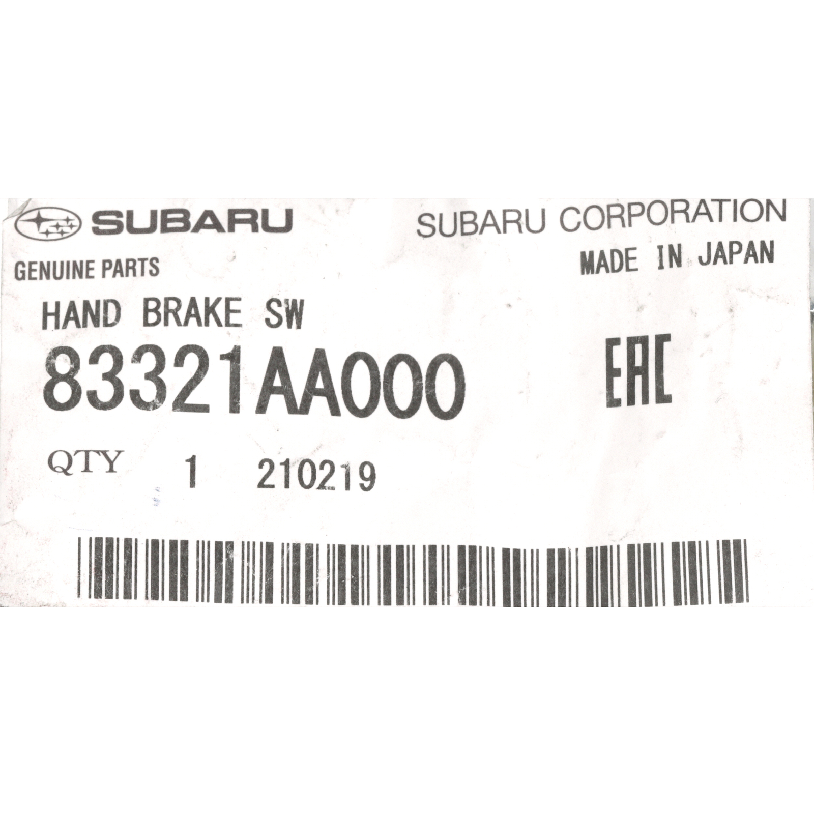 OEM NEW 1993-2022 Subaru Parking Hand Brake Warning Switch Lever 83321AA000