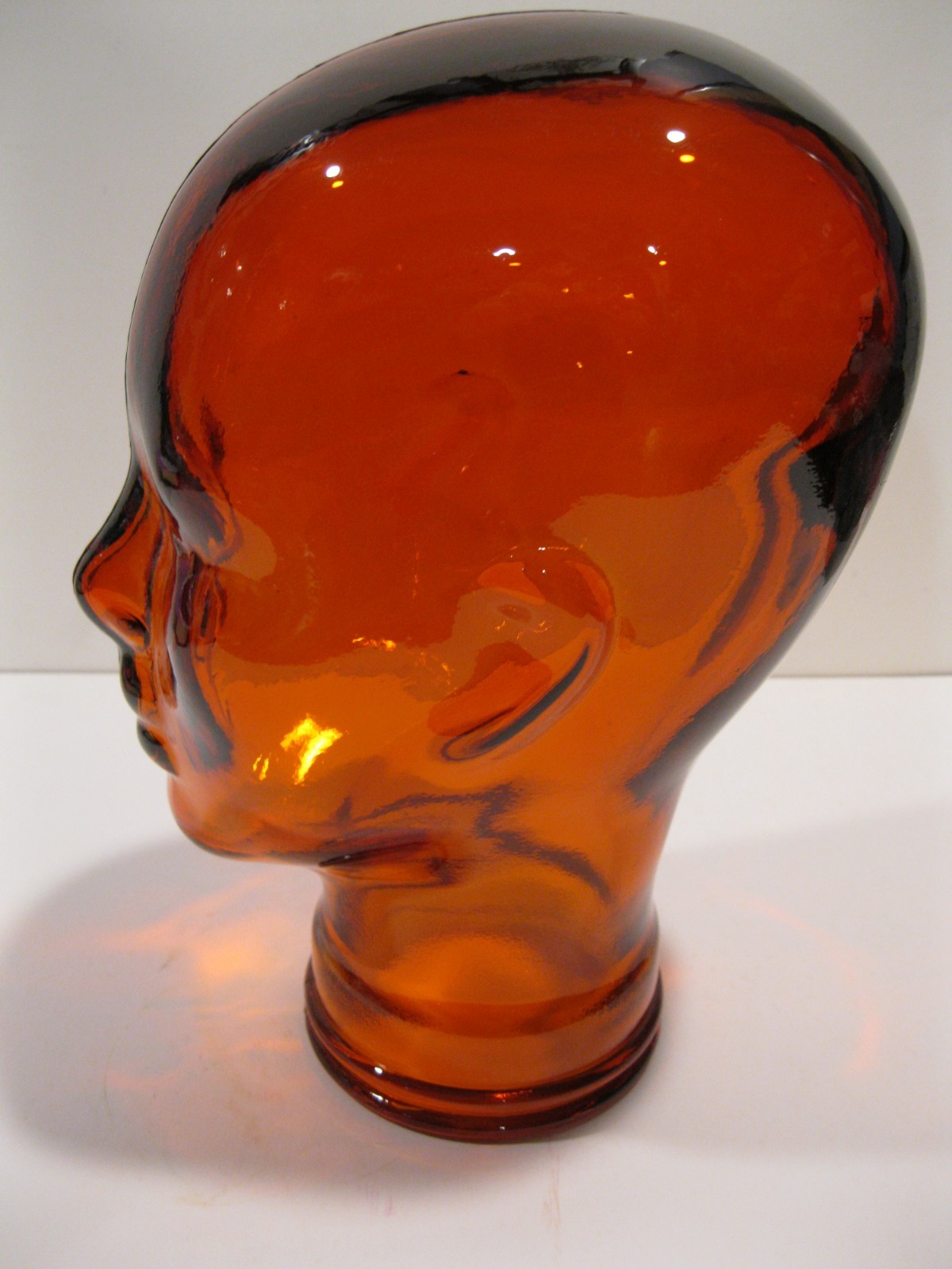 Glass Head ORANGE, Life Size Mannequin Head for Decor, Display Hats Wigs, etc