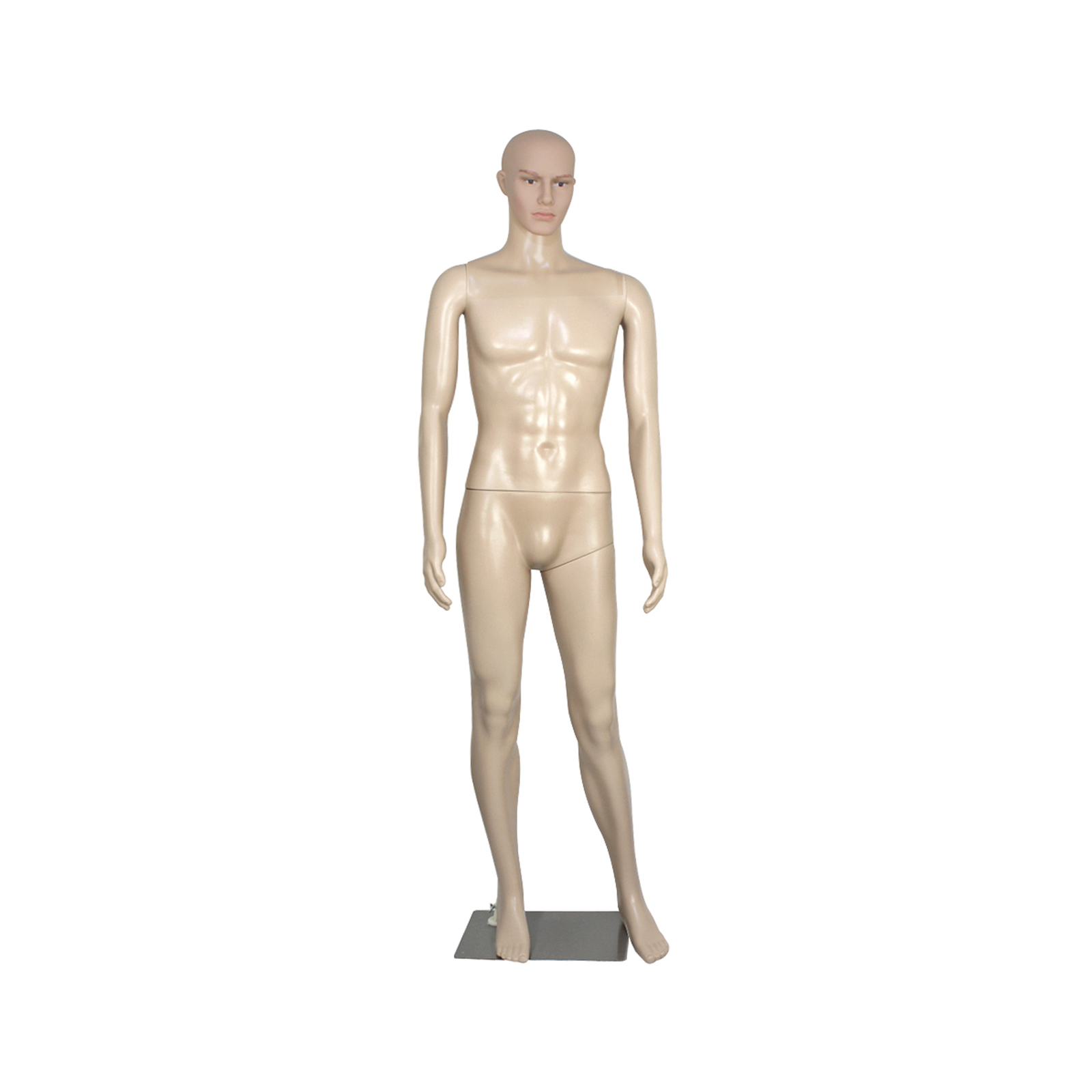 72"H Male Mannequin Full Body PP Realistic Display Head Turns Dress Form w/Base