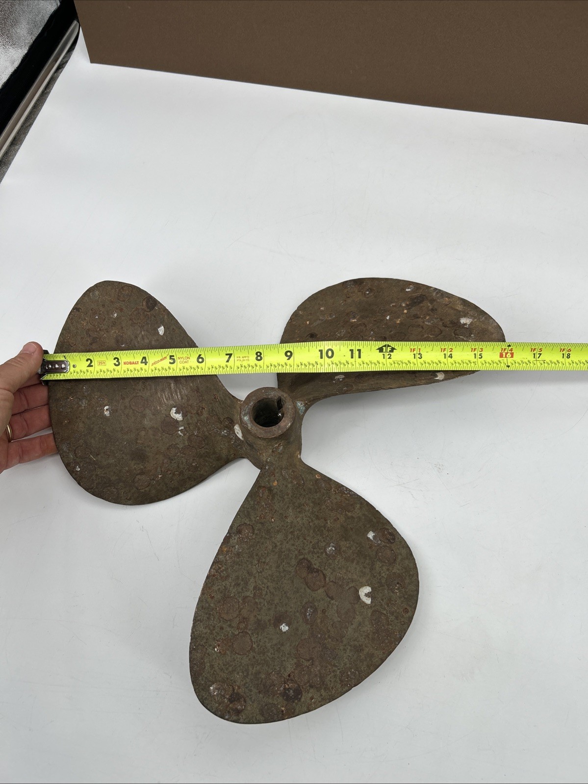 grand Rapids Vtg Brass Boat Propeller 3 Blade 1" Shaft 17 LH 14