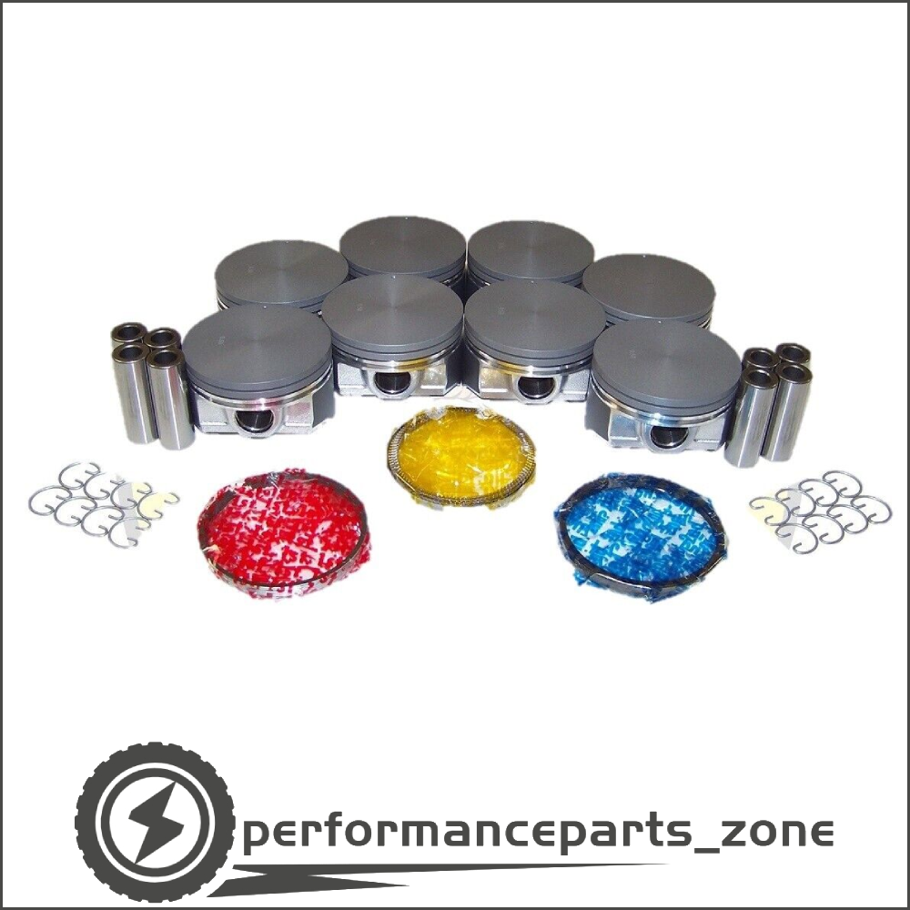 Pistons w/ Rings Flat Top Fits 1999-2007 Chevrolet GM Cadillac 5.3L LS2 LS3 LS6