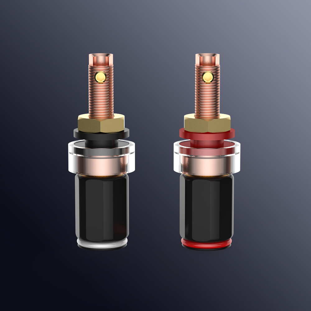 4pcs Copper Plated Binding Post 4mm Amplifier Speaker Terminal HiFi Banana plug