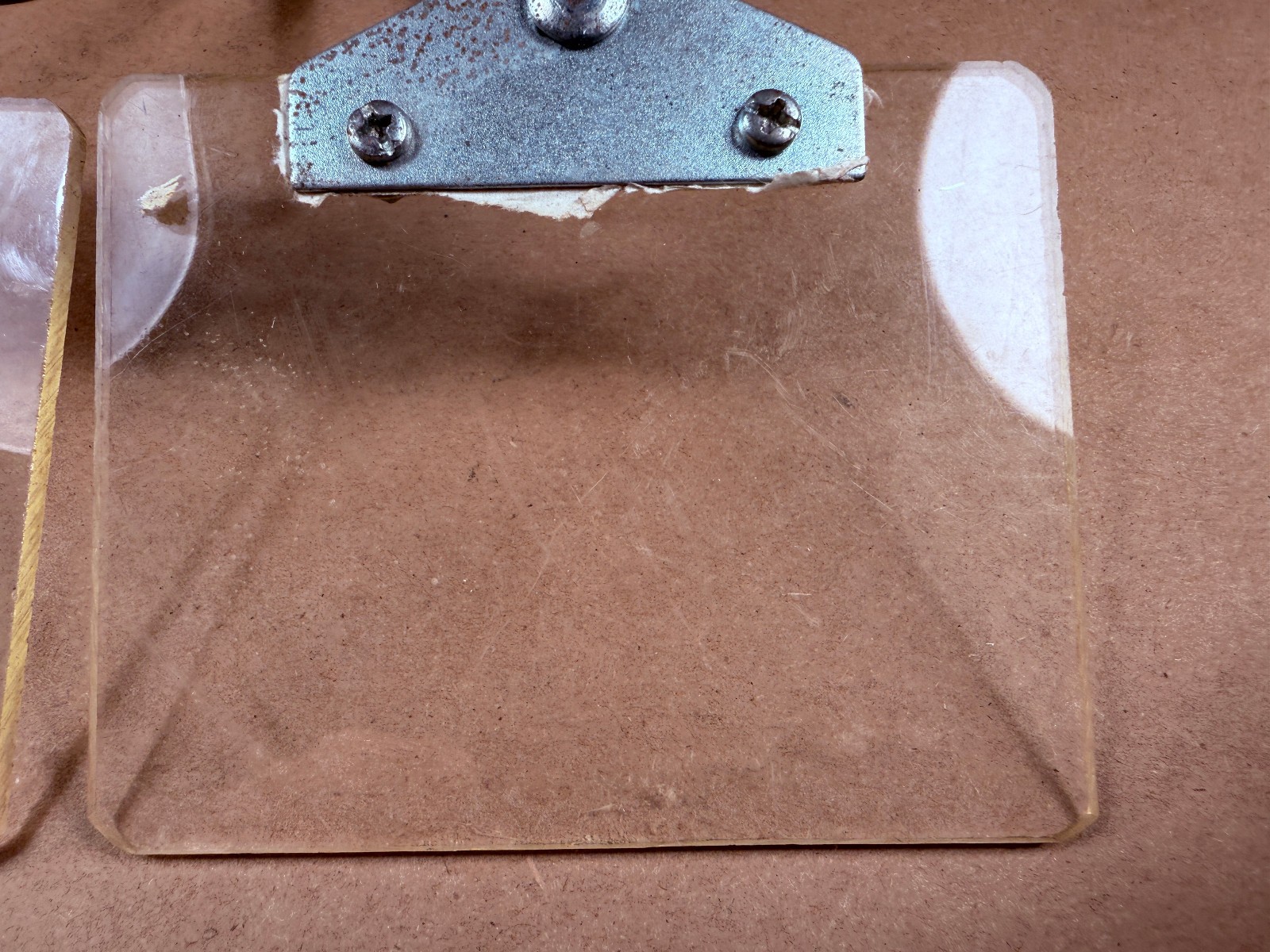 Pair Used Baldor Compatable Bench Grinder Eye Shield 4" X 3-1/4” w/ Bracket