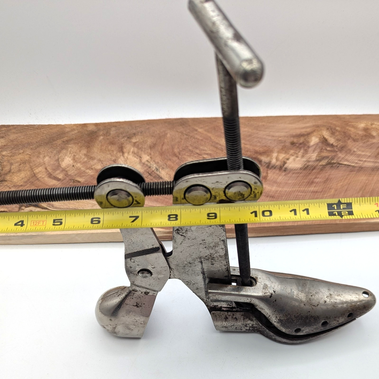 Vintage 1929 Nu-Way Steel Industrial Steampunk Shoe Stretcher Factory Sizer