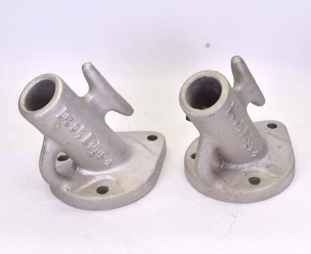 DOCK EDGE Dock Mount Mooring Whip Base Cast Aluminum Set of 2