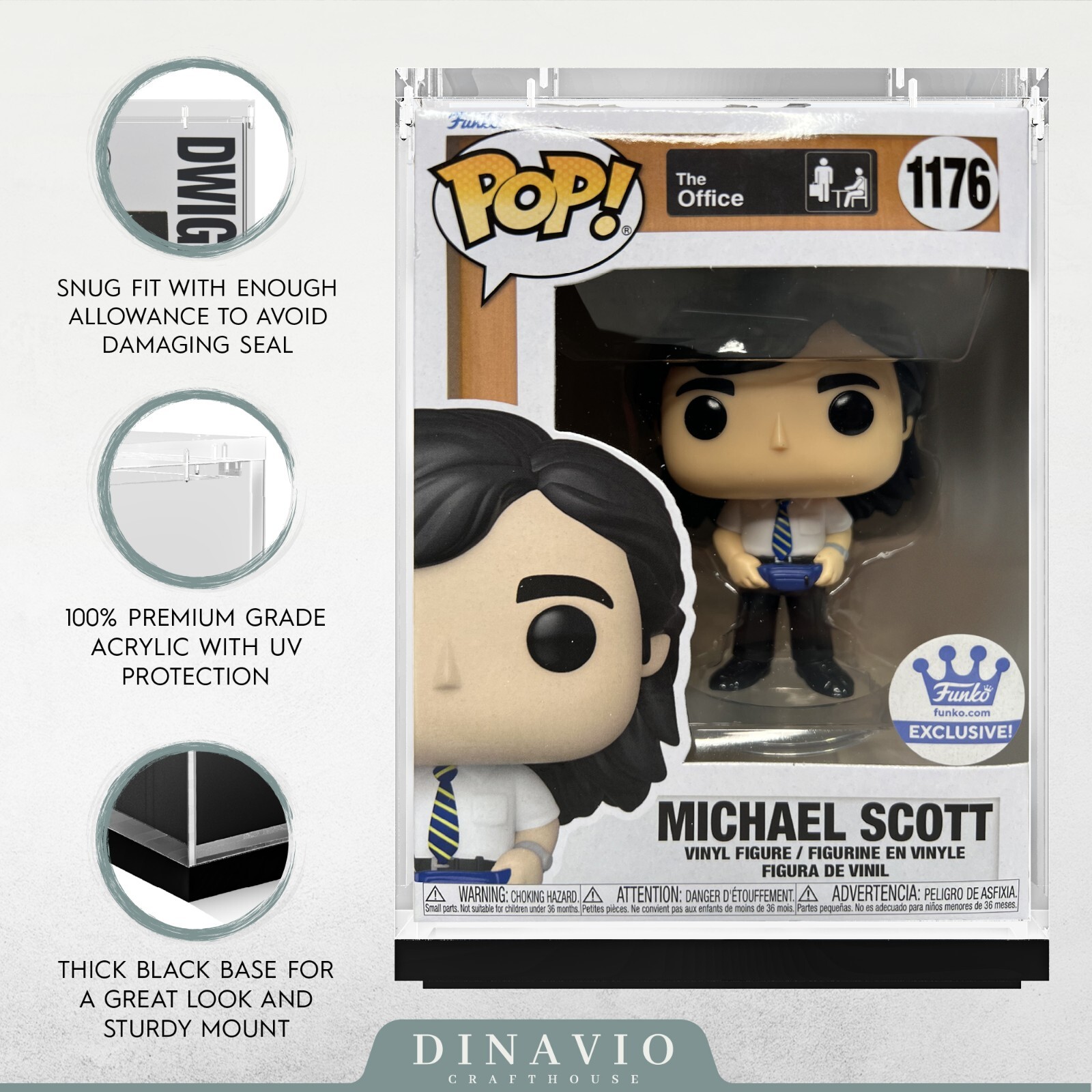 Acrylic Display Hard Case Funko Pop Protector Compatible with 4" Funko Pops