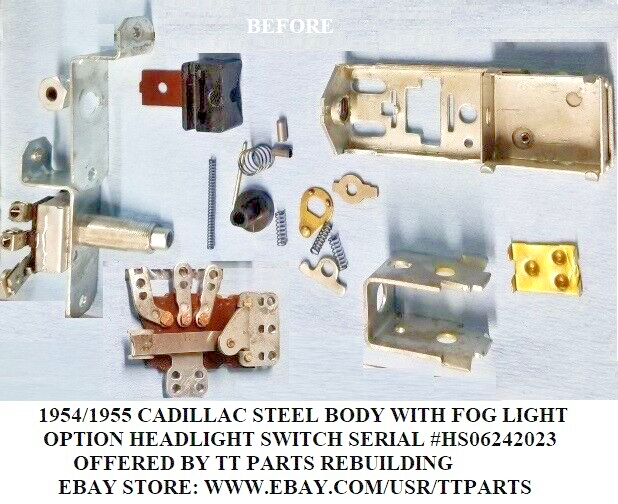 1953/54/55 CADILLAC HEADLIGHT SWITCH WITH FOG LIGHT OPTION TESTED & WORKS