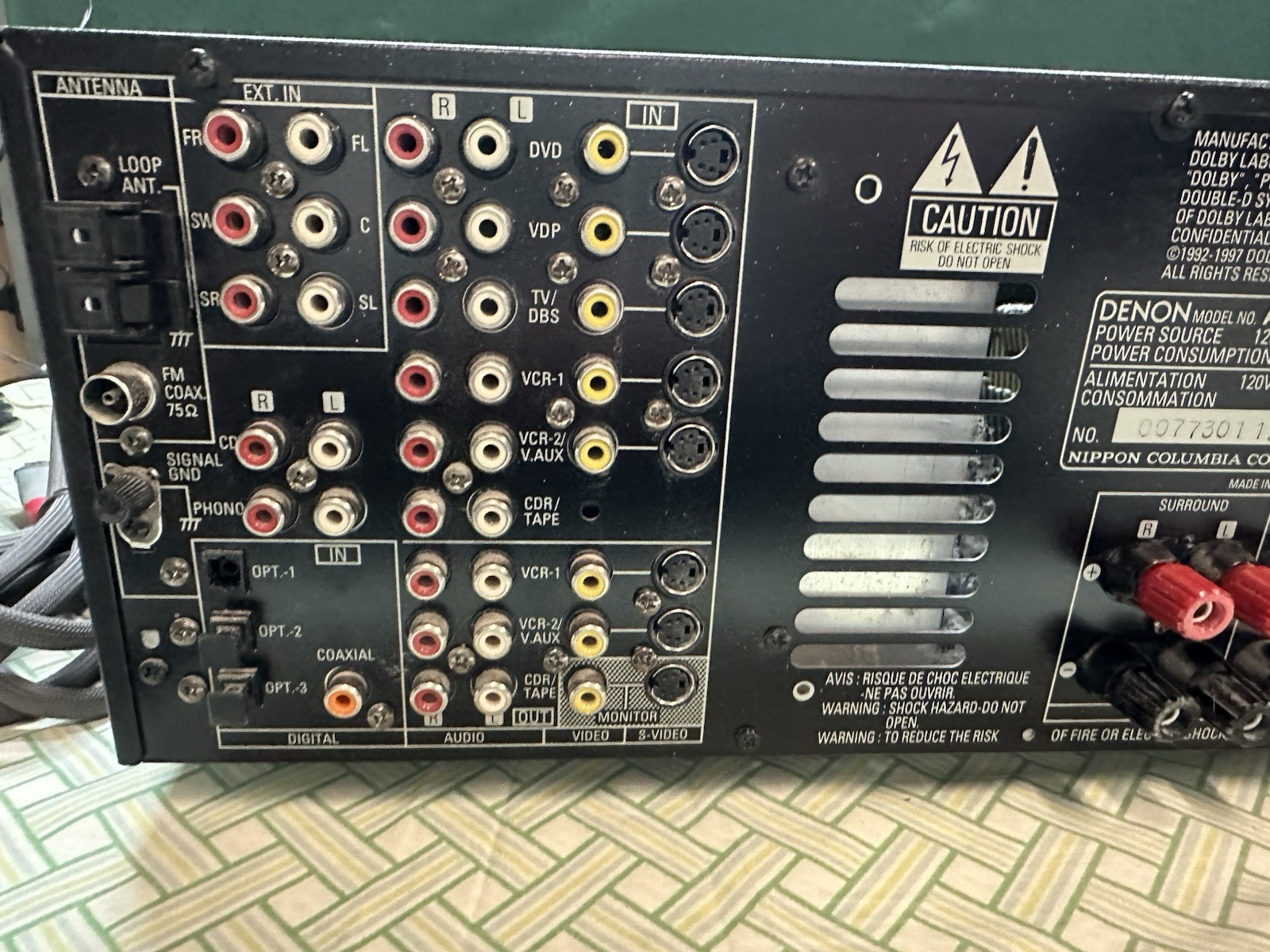 Denon AVR-2801 Dolby Digital DTS 5.1 AV Receiver Stereo Home Theater