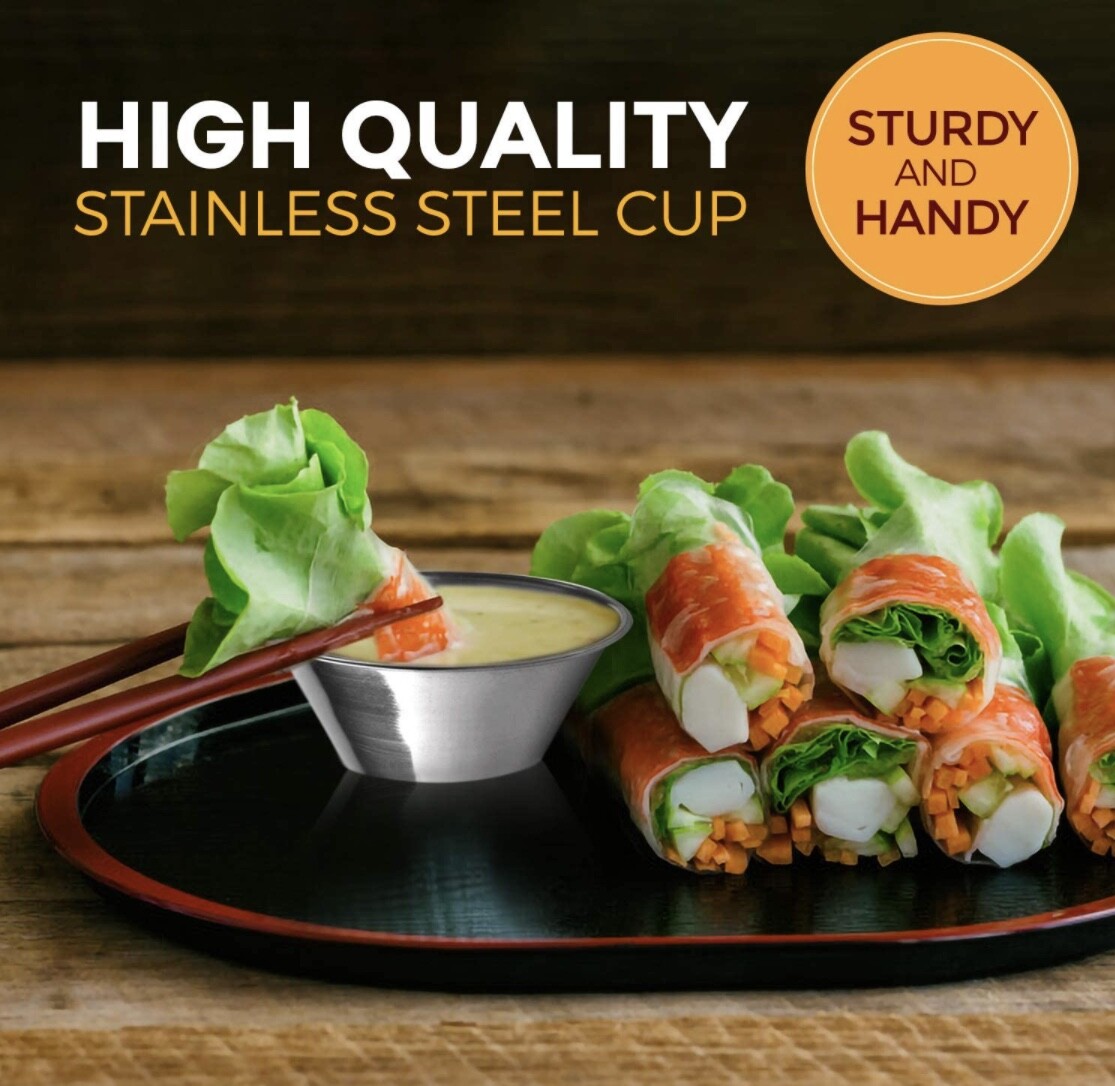 1.5 oz Sauce Cups Stainless Steel Condiment Portion Cup Dipping Sauce Cup