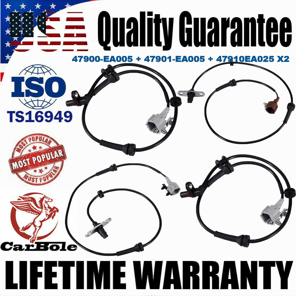 Set of 4 ABS Wheel Speed Sensors Front -Rear L/R Fits: Nissan Frontier 2005-2019