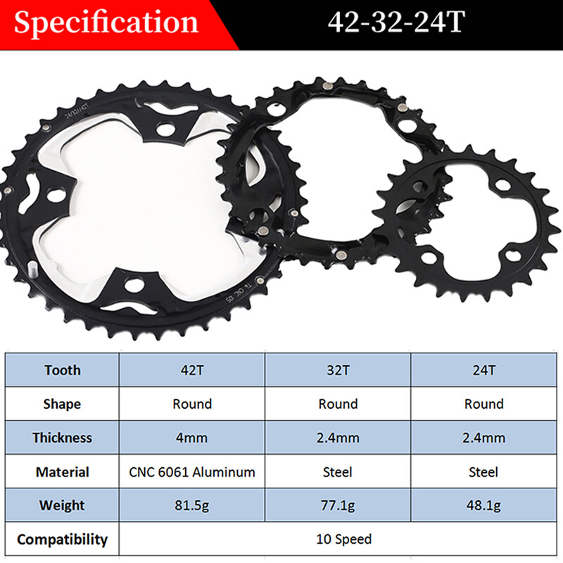 104/64BCD MTB Crankset 22-44t fit Shimano Bike Double Triple Chainrings Sprocket
