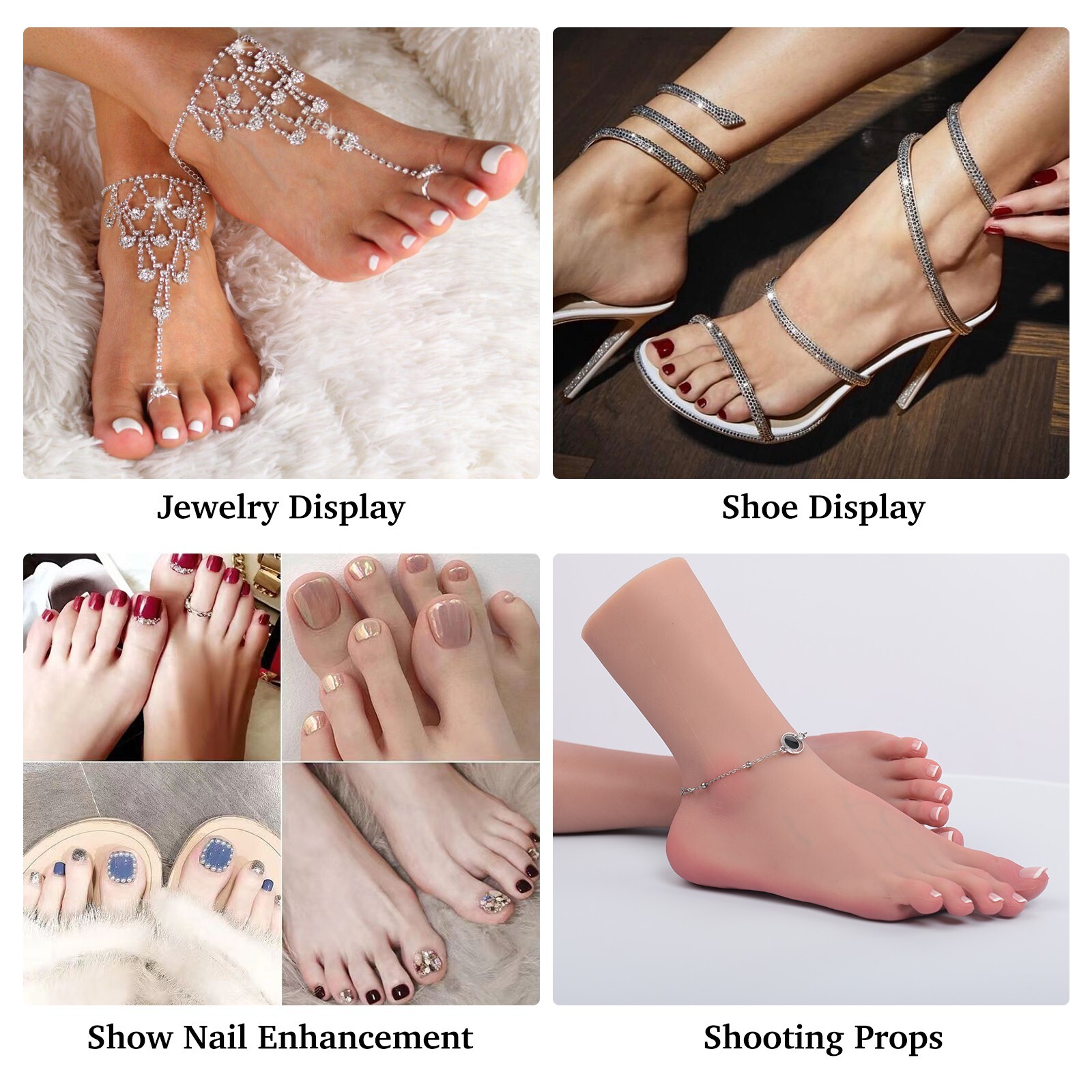 Dokier Silicone Female Feet Model Lifesize Mannequin Display Fake Foot Model