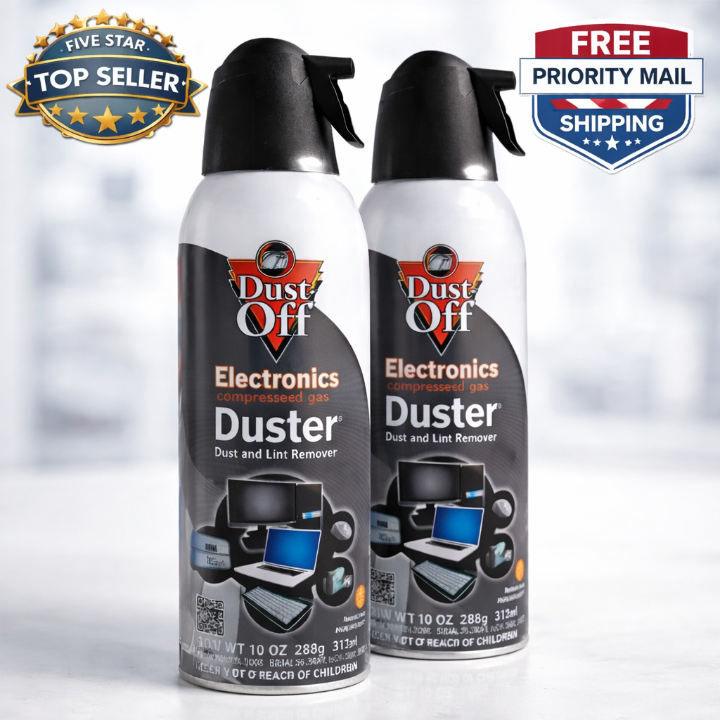Dust-Off Electronics Compressed Air Duster by Falcon 10 oz – 2 Pack