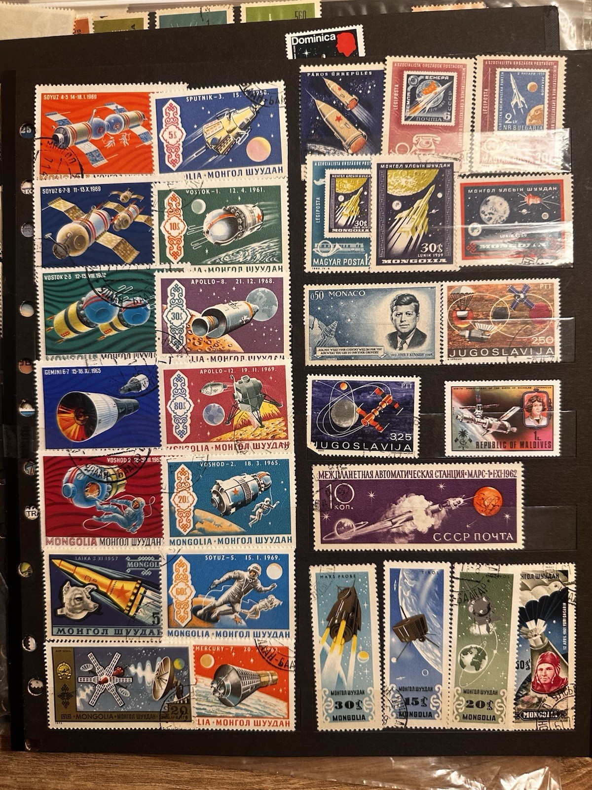 Cold War Space Race Stamp Collection USSR NASA Apollo Vostok Thematic Lot