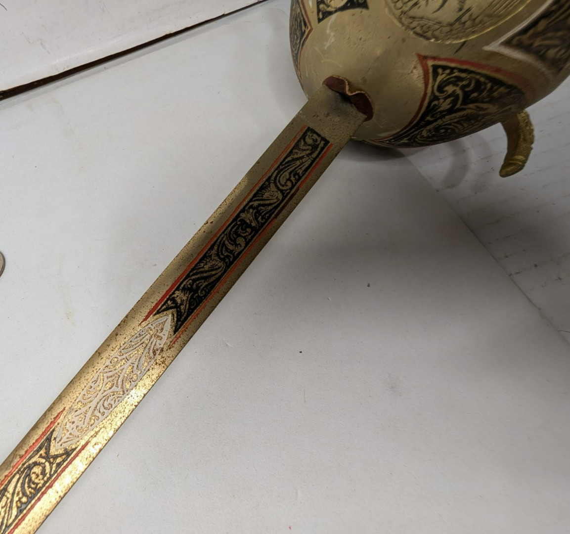 Vintage Brass & Metal Spanish Style Cutlass Sword 40 1/2 " Long