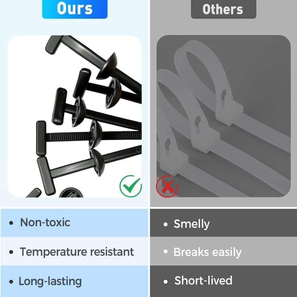 50pcs Nylon Universal Cable Tie Buckle Heavy Duty Self-Locking Free Ship