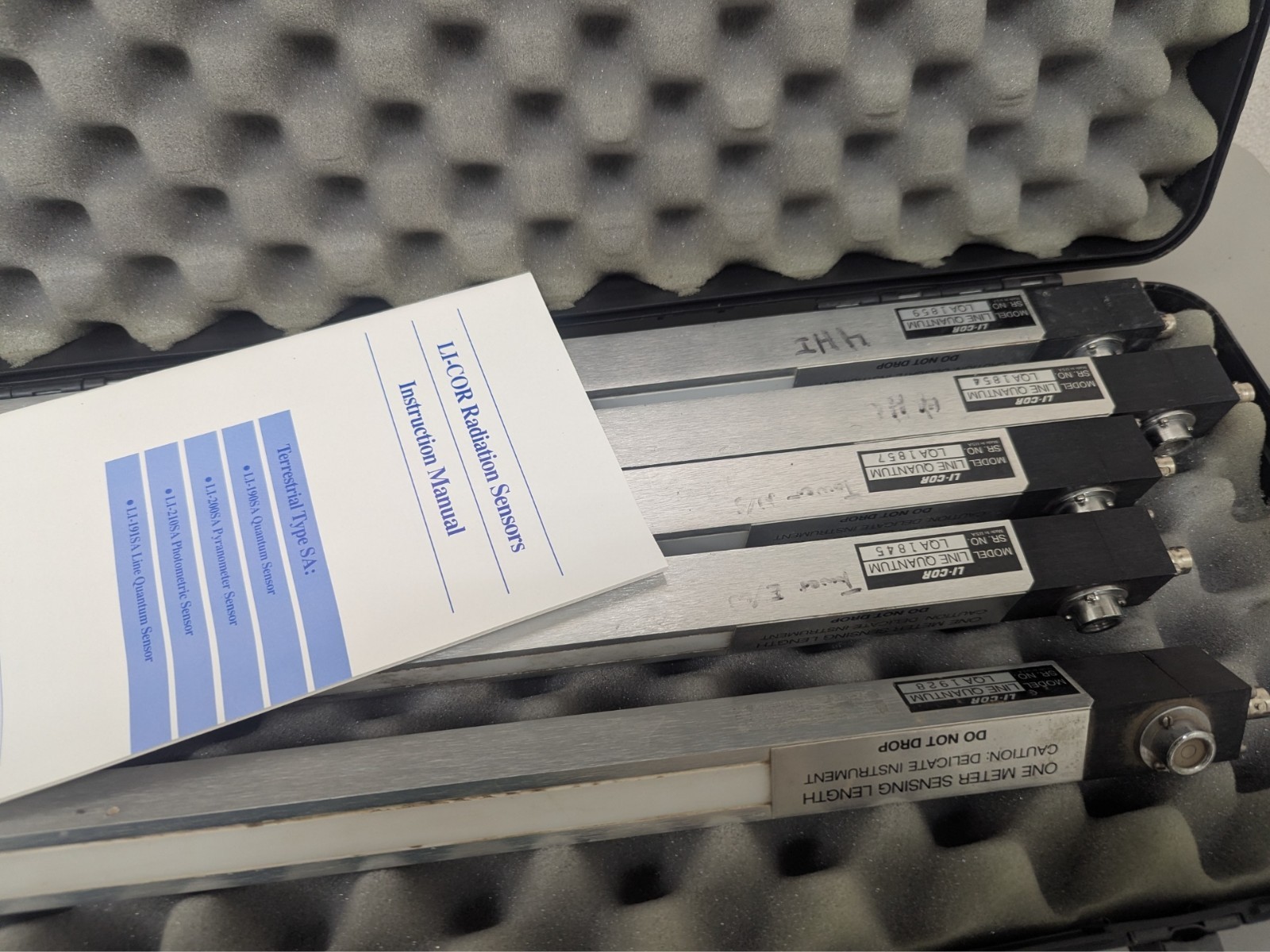 Case of 5 Li-cor quantum light sensors