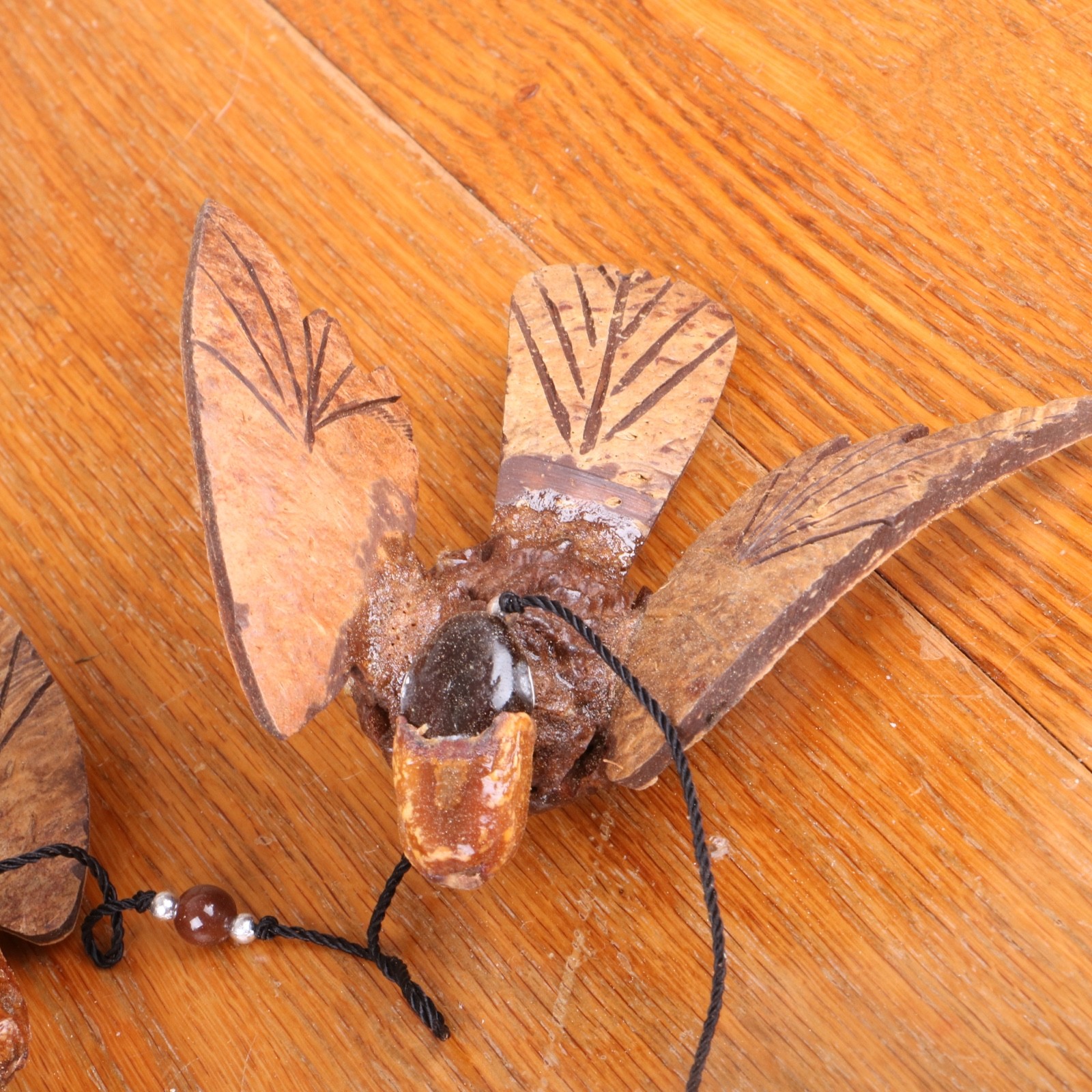 4 Wooden Birds Mobile Hanging Decoration Thailand