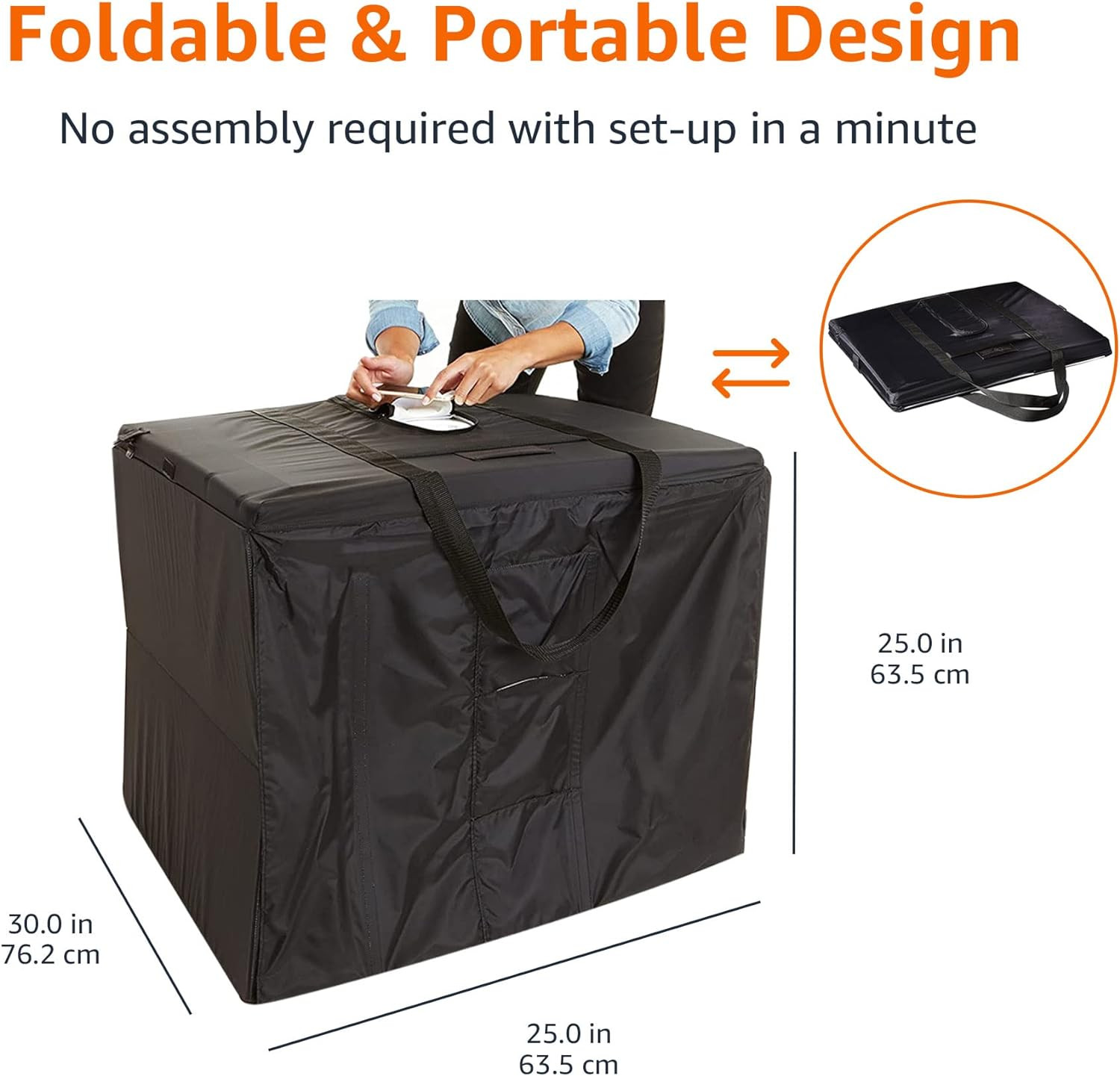 Amazon Basics Portable Foldable Photo Studio Box with LED Light - Black