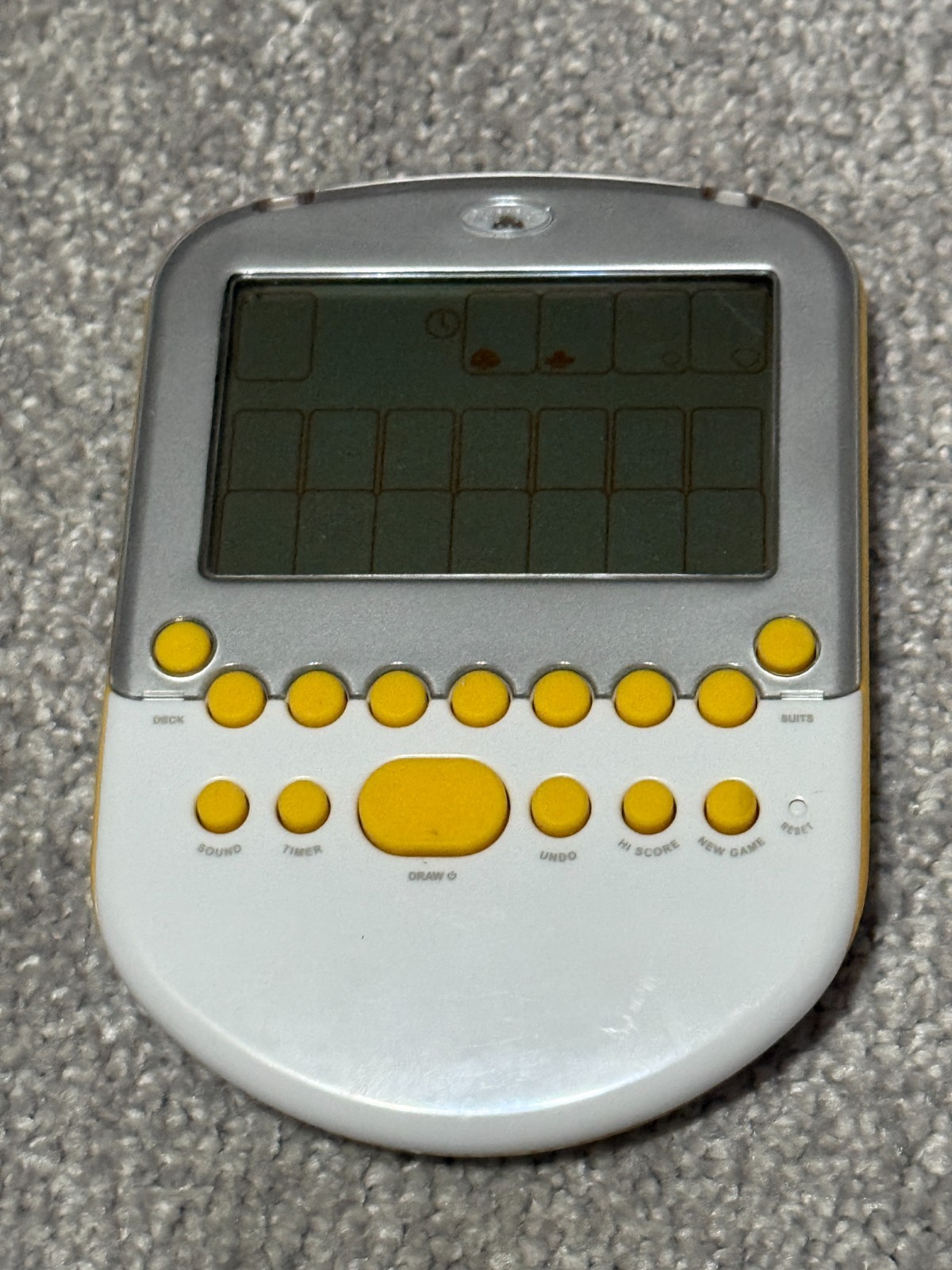 Radica Big Screen Solitaire Backlit Handheld Game Yellow 2008 Tested