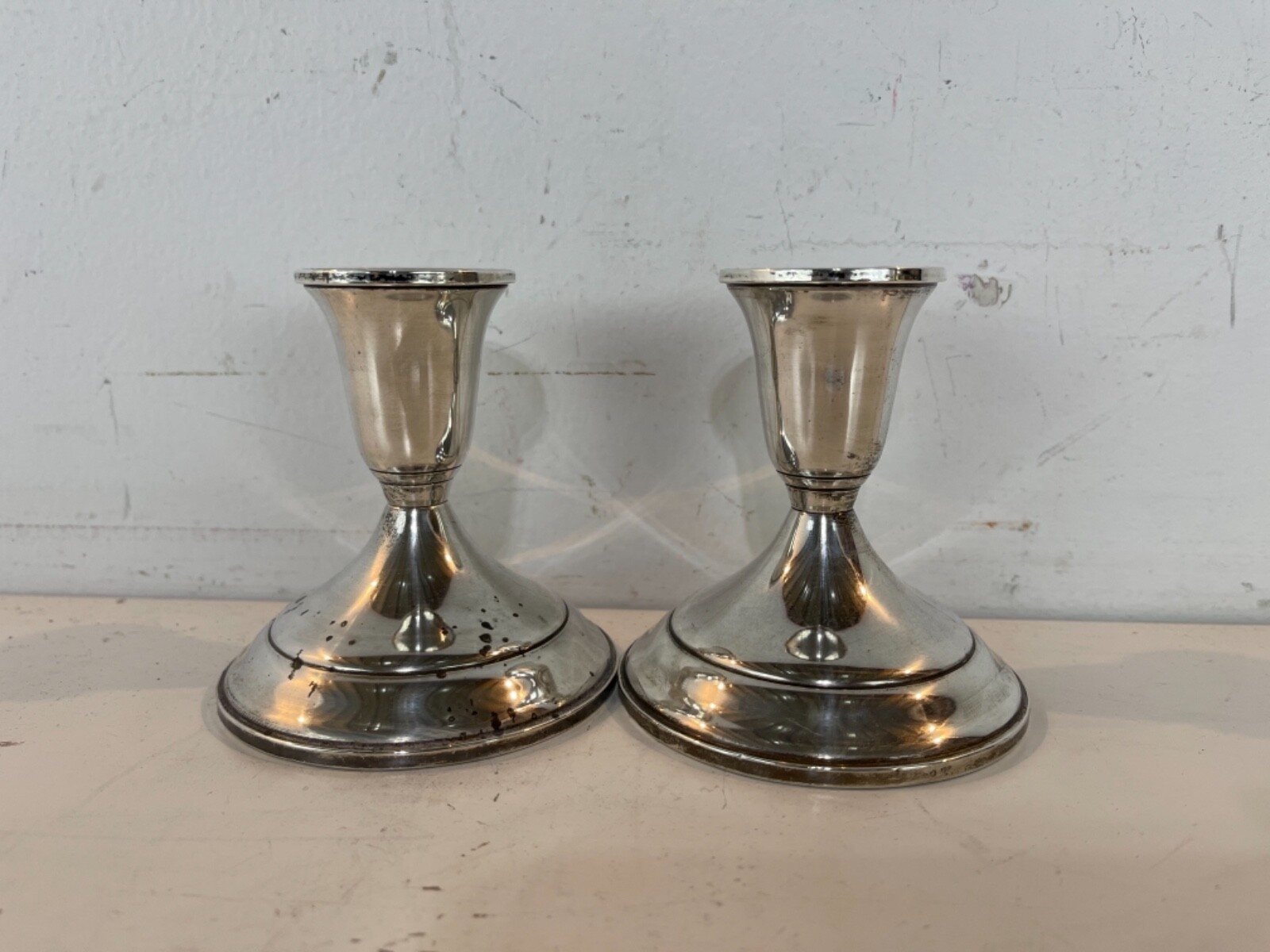 Vintage Towle Sterling Pair of Weighted Candle Holders #512