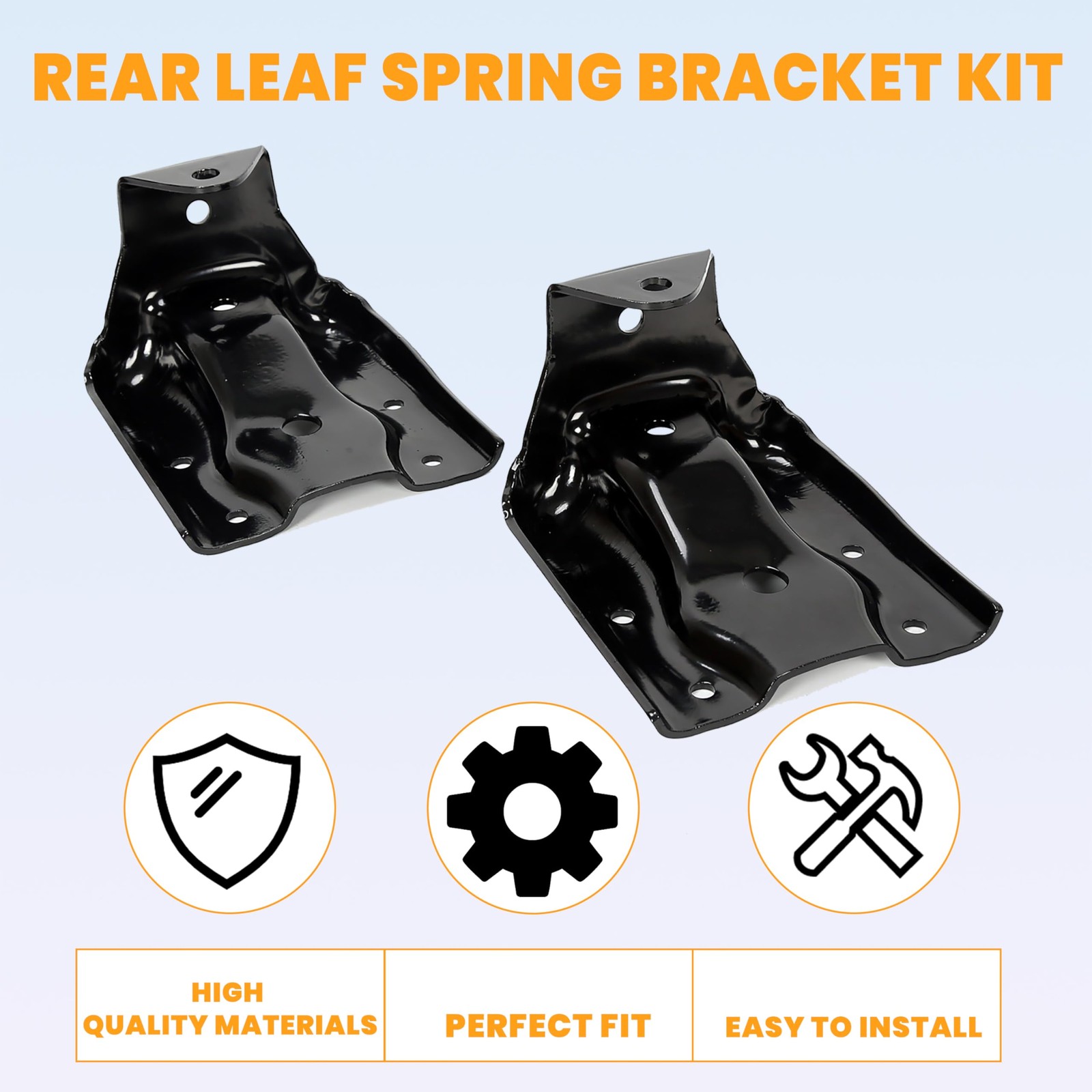 Rear Leaf Spring Bracket Kit Compatible with 1999-2015 Chevy Silverado