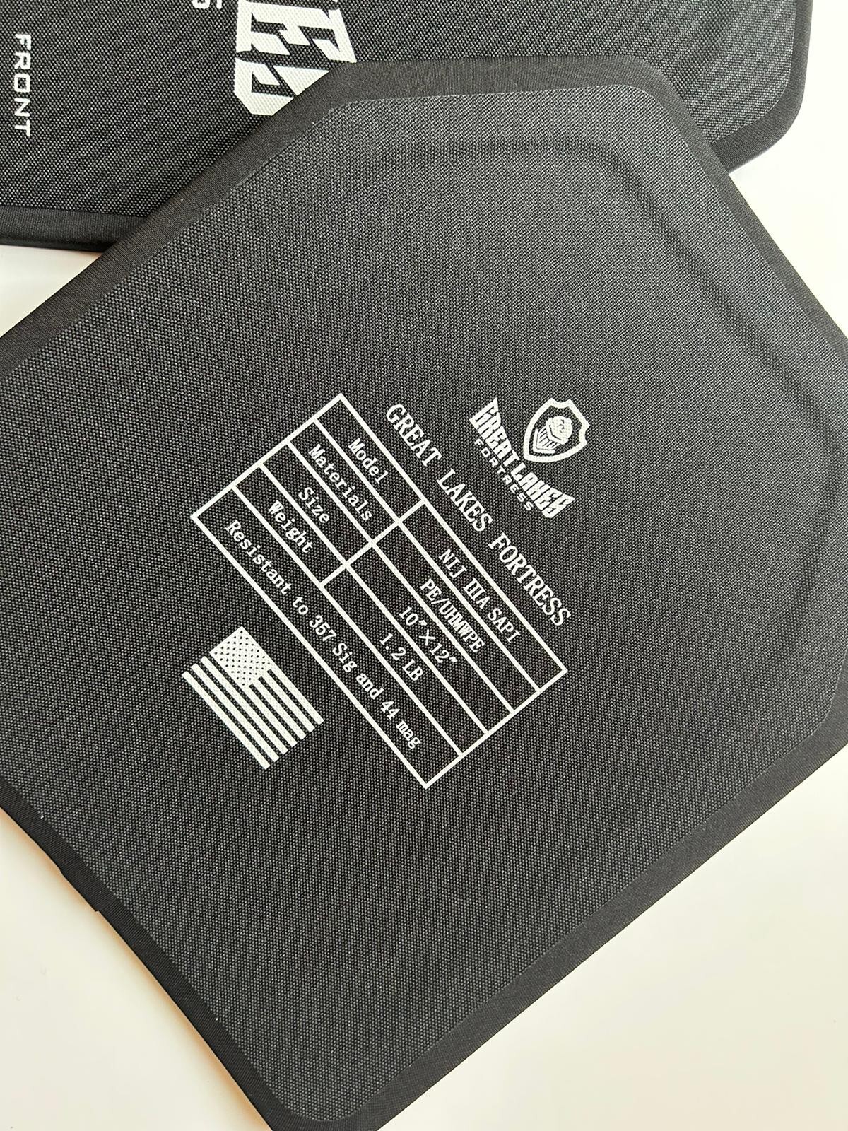 NIJ Level 3a UHMWPE Hard Armor Plates 10"x 12" Bulletproof Set of 2, 1 lb Only