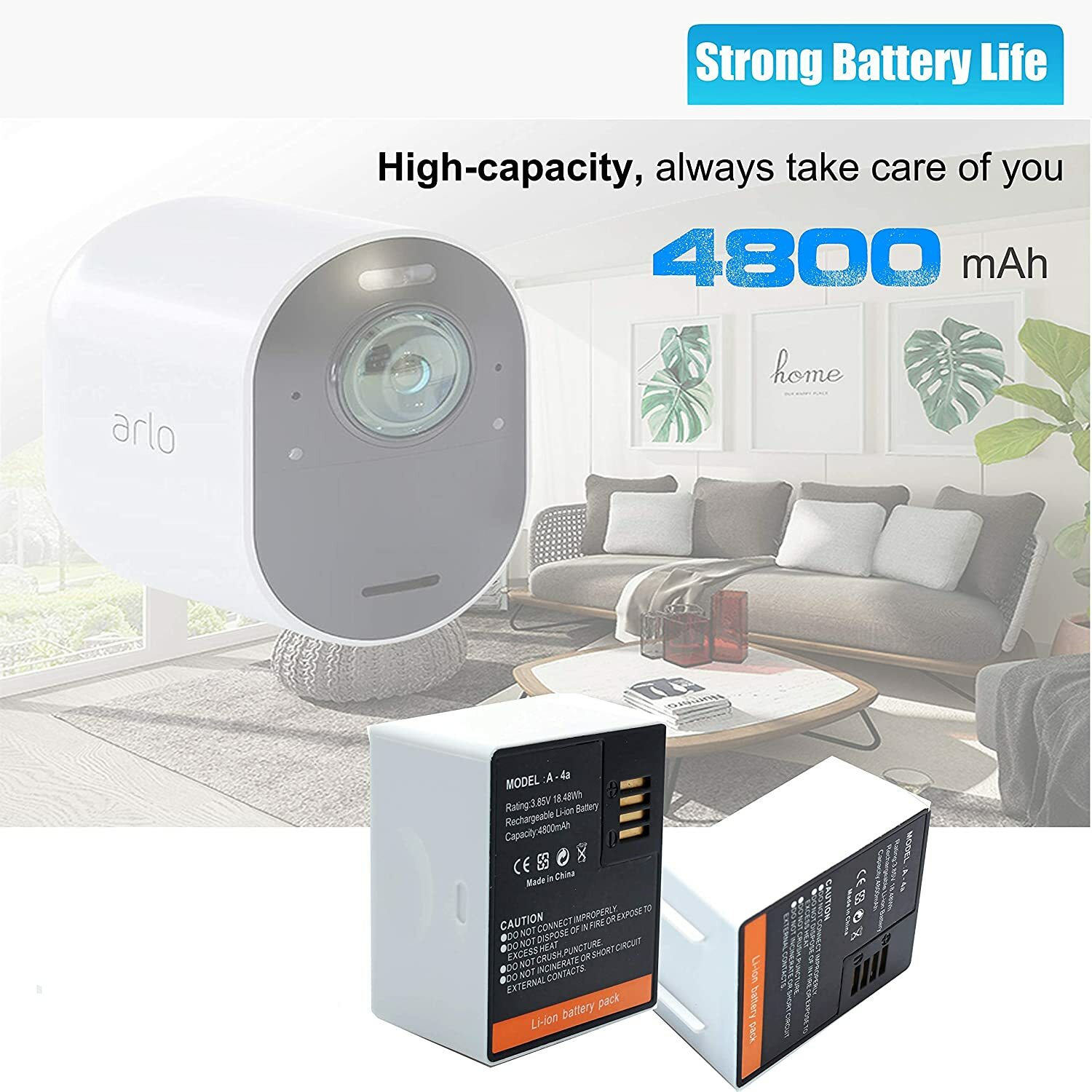 2 Battery for Arlo Pro 3/Pro 4/Ultra/Ultra 2 Camera VMC4040 VMC4040P VMC5040 NEW