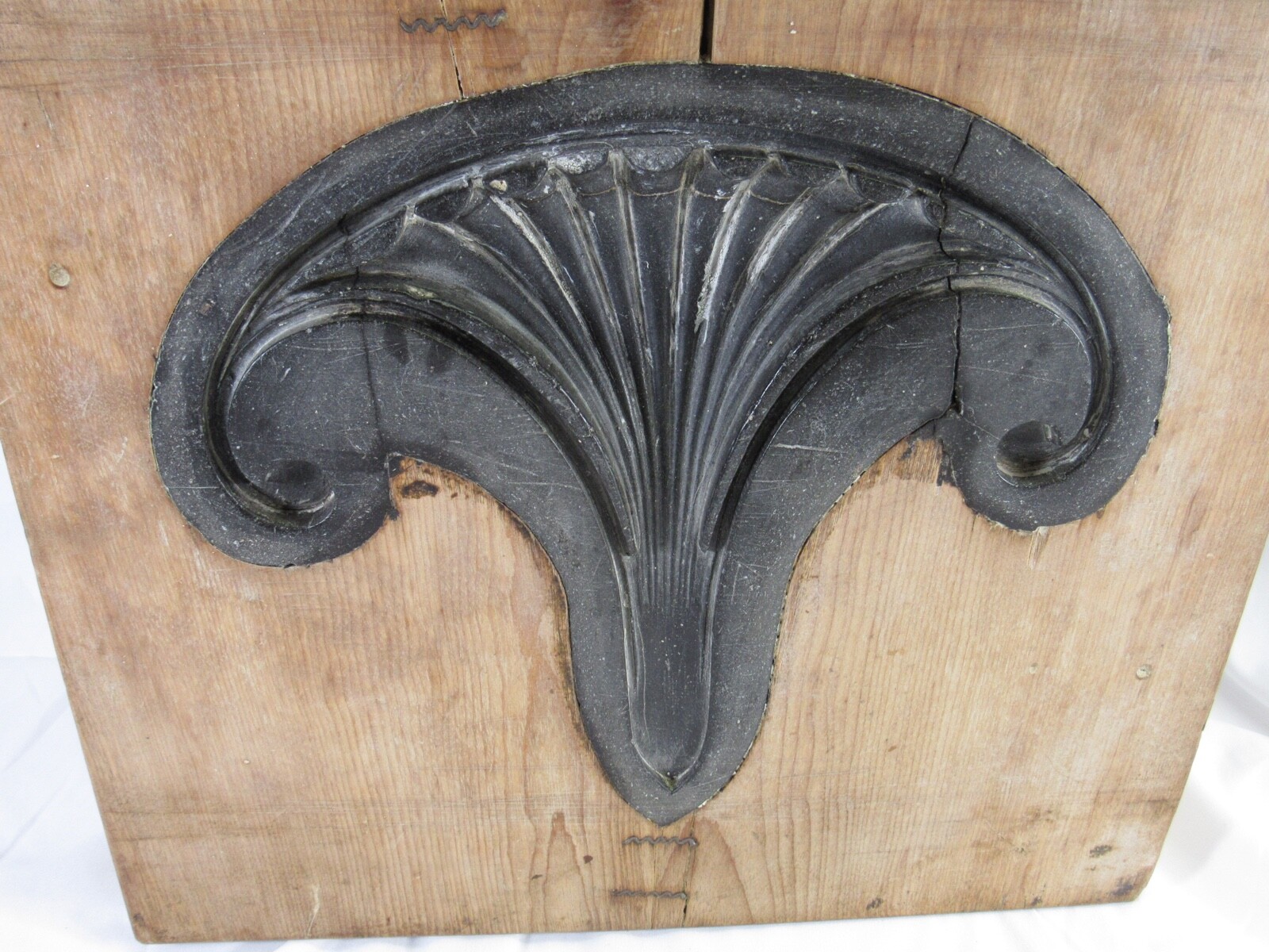 Antique Plaster Cast Molding Mold Wood Block Numbered Architectural Salvage