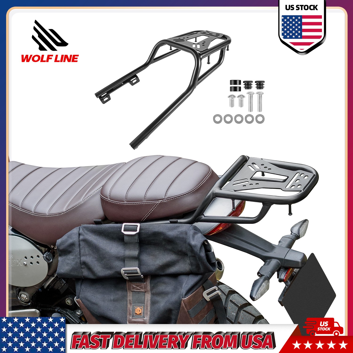 WOLFLINE Luggage Rack For Triumph Speed 400 Scrambler 400X Rear Carrier Bracket
