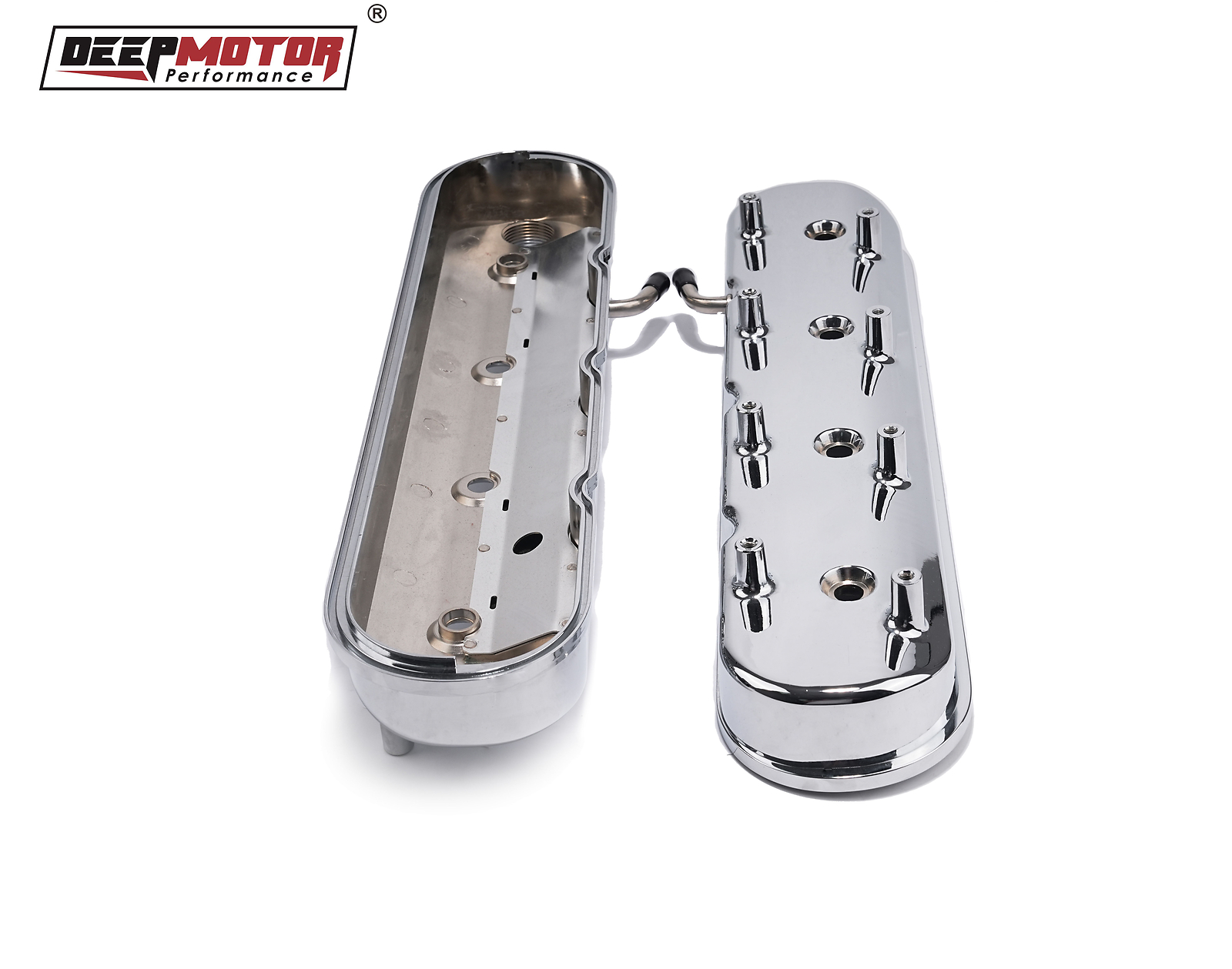 Deepmotor Tall Cast Aluminum Valve Covers for LS1 LS2 LS3 LS6 5.3 6.0 Chrome