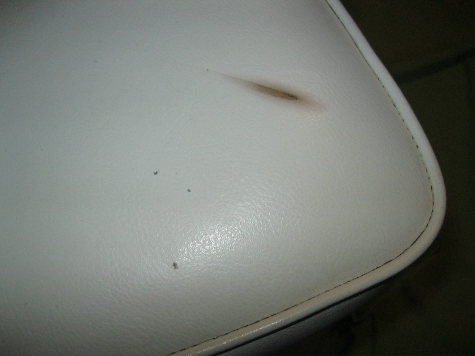 Vintage 1970's MCM Heavy Lucite RIALTO Vanity Stool WATERFALL BENCH Vinyl Seat