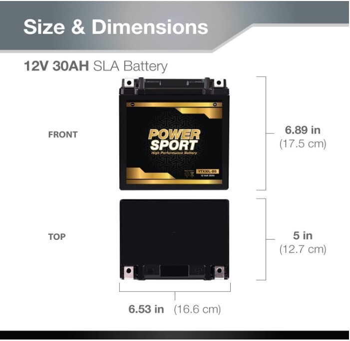 ExpertPower YTX30L-BS Battery Replaces Harley Davidson Road Glide, Road King