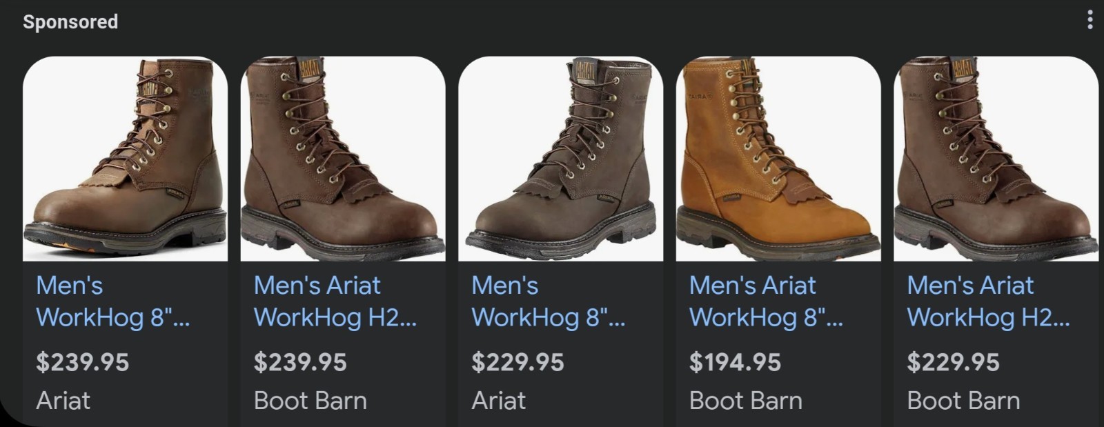 Ariat Workhog H2O Comp Toe Men's Work Boots Sizes 8.5-14