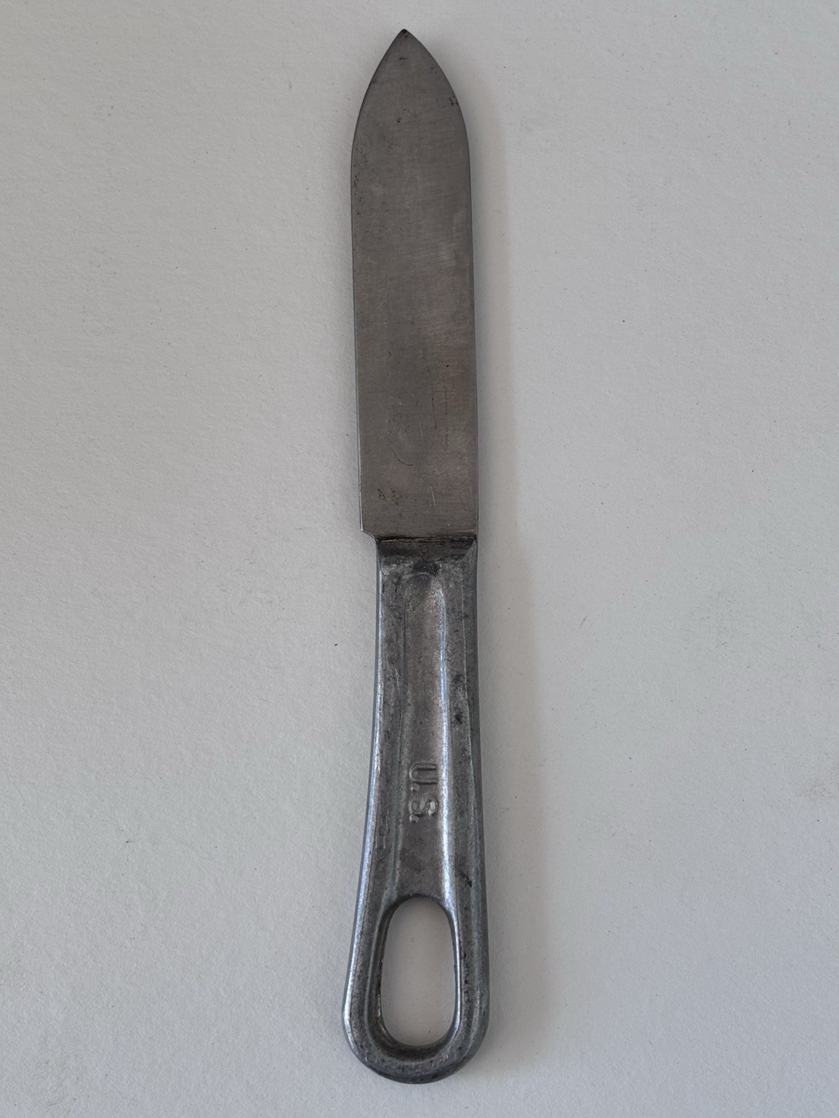 NICE -Vintage US Military Mess Kit Stainless Knife Handle Utensil L. F. & C 1945