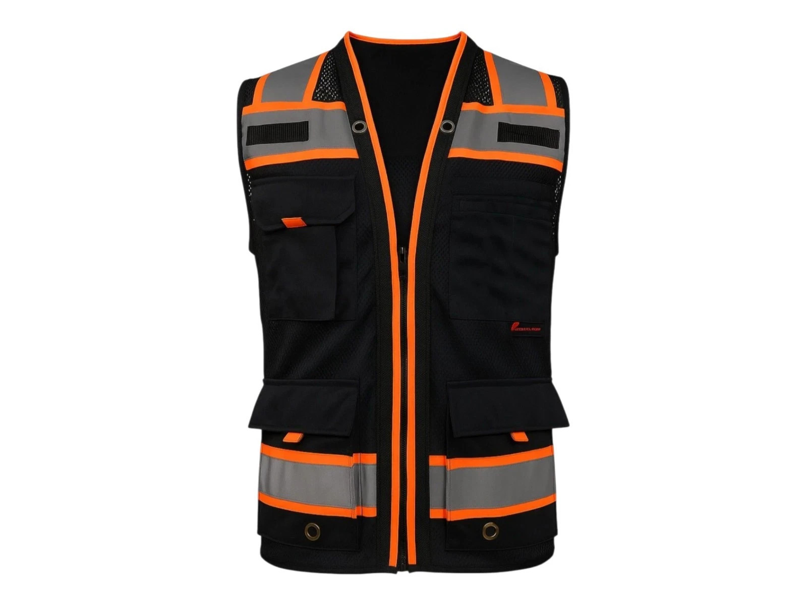 Black Hi-Vis Safety Vest with Plan/Tablet Pocket, New, Free Shipping