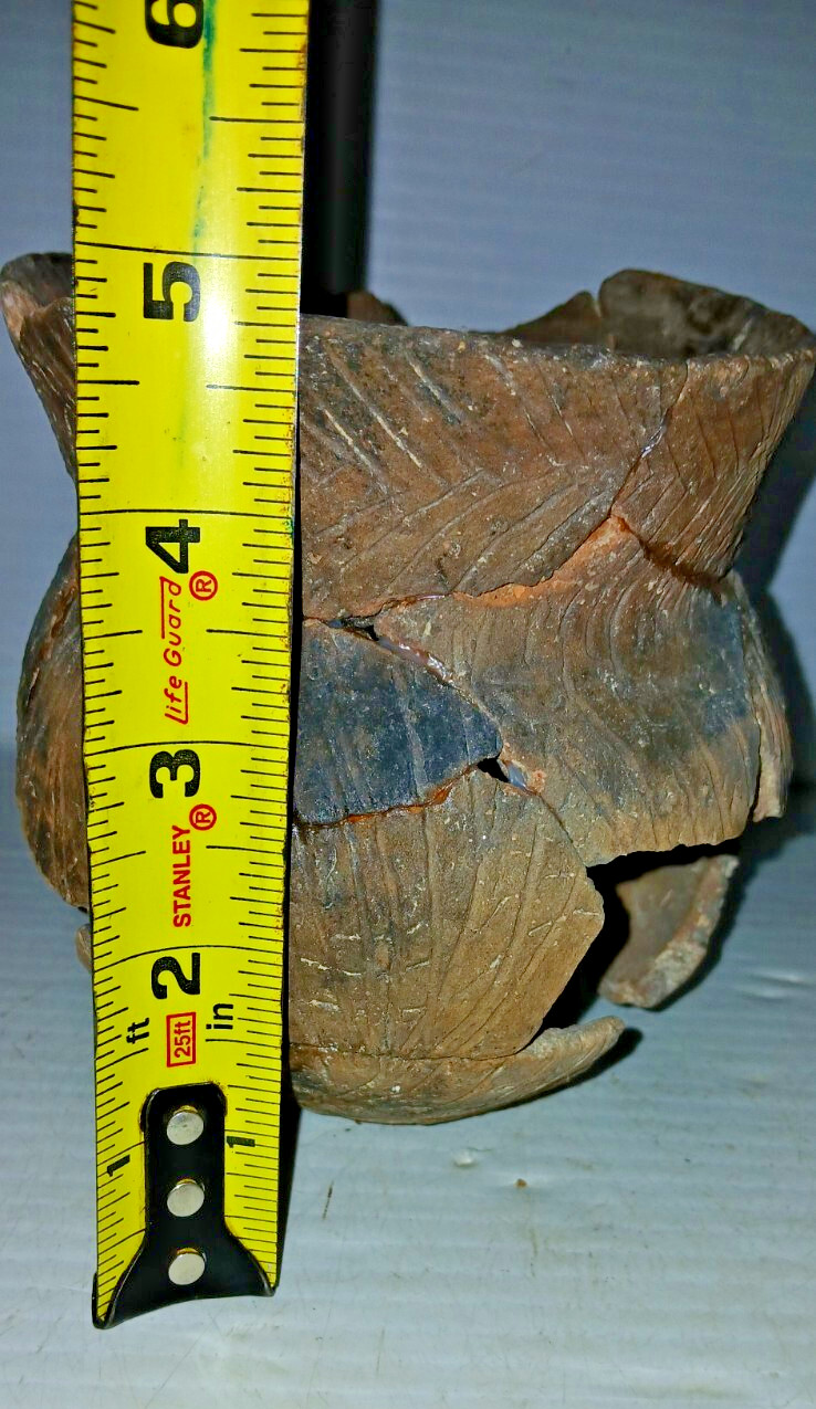 Pre-Columbian Native American Indian Mississippian Partial Pottery Jar Artifact