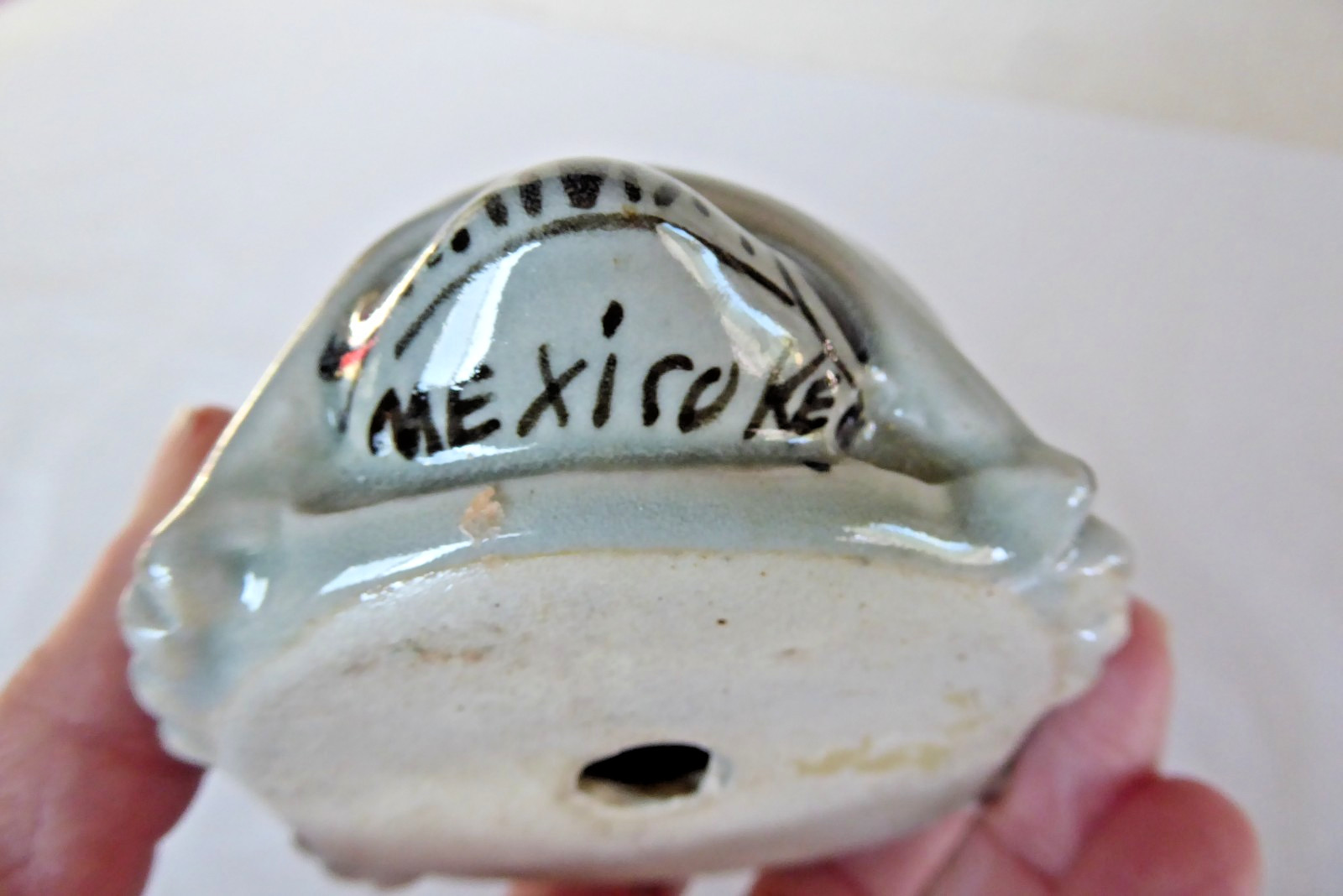 Fred & Barbara Meiers Vintage Hand Painted Ceramic Turtle Figurine Mexico KE 3.5