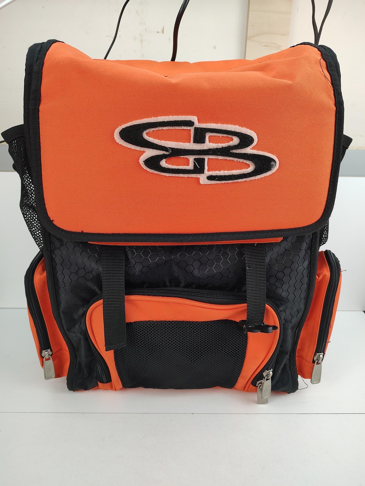 Boombah Baseball Equipment Backpack One Size Orange Black Bat Pack Gear Logo