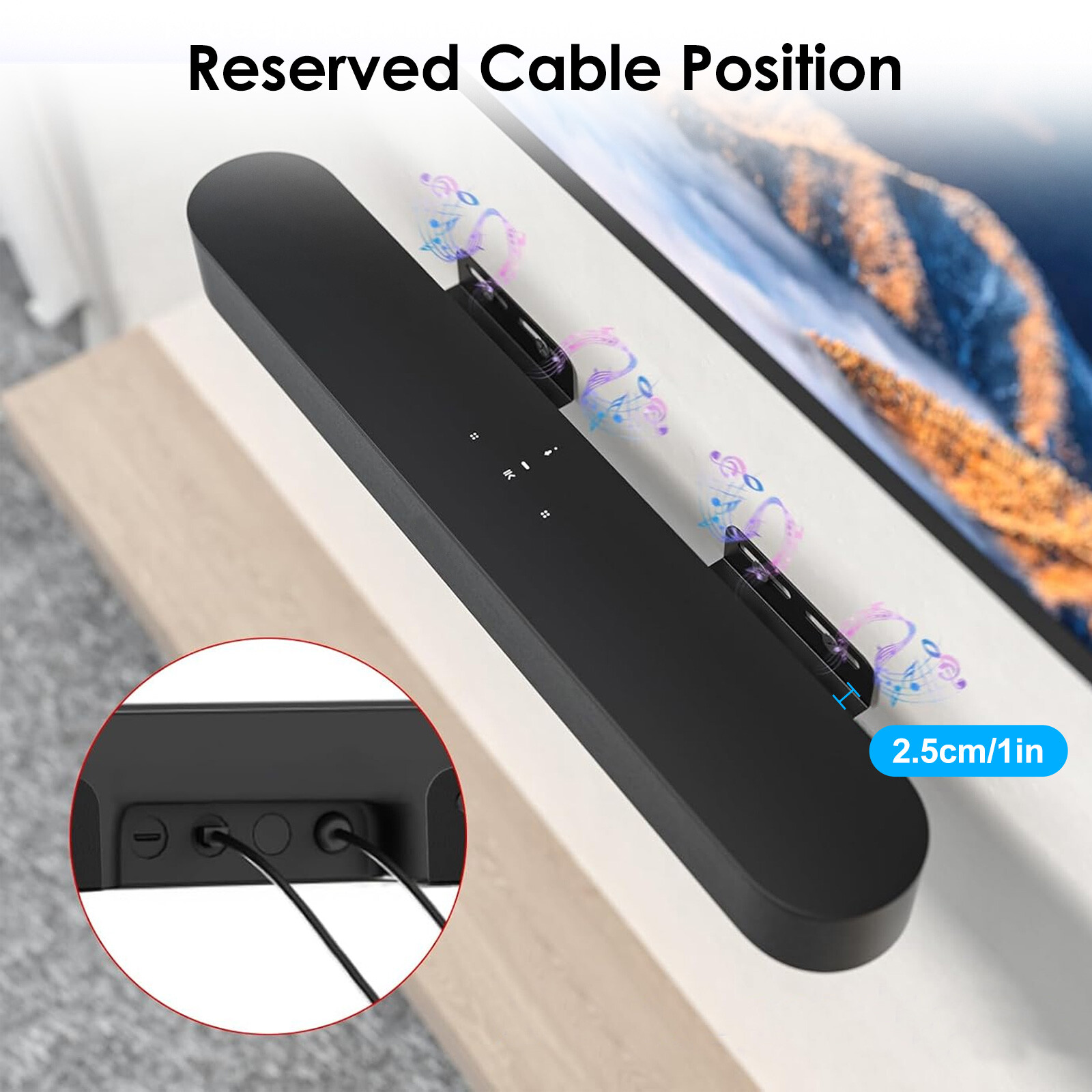 Soundbar Wall Mount Fit for Sonos Beam Gen 1 & Gen 2 Mounting Bracket Under TV