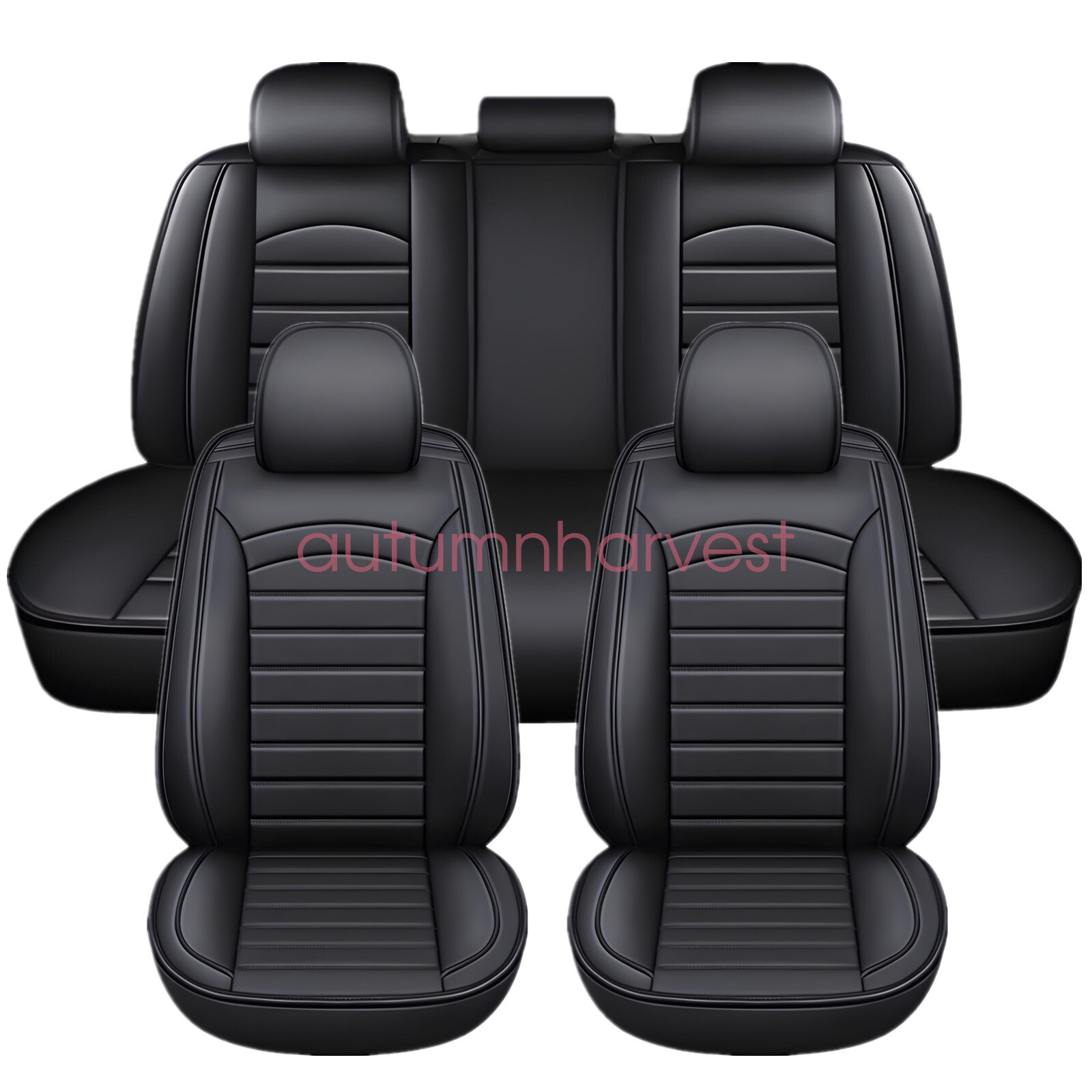 For Toyota Car Seat Cover Full Set Leather 5-Seats Front Rear Protector Cushion