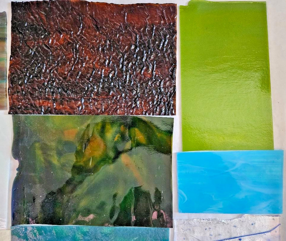 10 & 1/4 Pounds of Assorted Multicolor Stained-Glass Large Scraps/Sheets