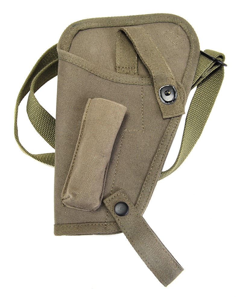 US WW2 M3 OD Canvas Colt 1911 .45 Tanker Shoulder Holster Magazine Pouch LEFT