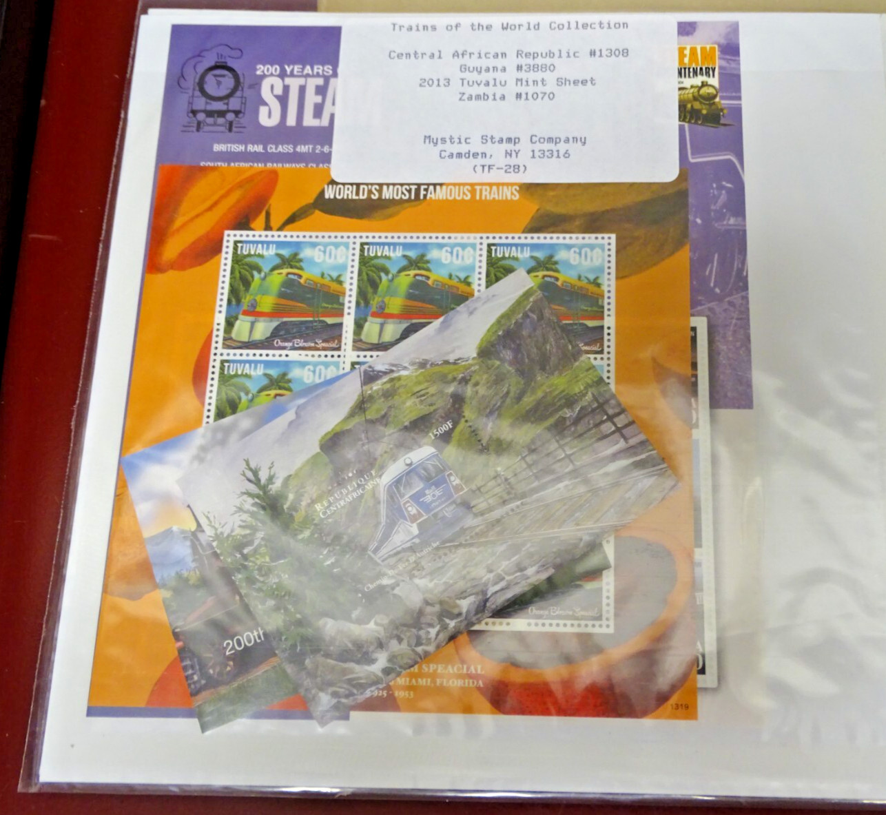 Trains of the World Stamp Collection Four(4) Sets Mystic Stamp "Mint"